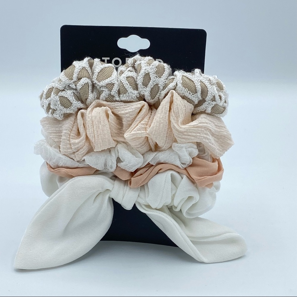 5pc HAIR TIE PACK - IVORY BOW